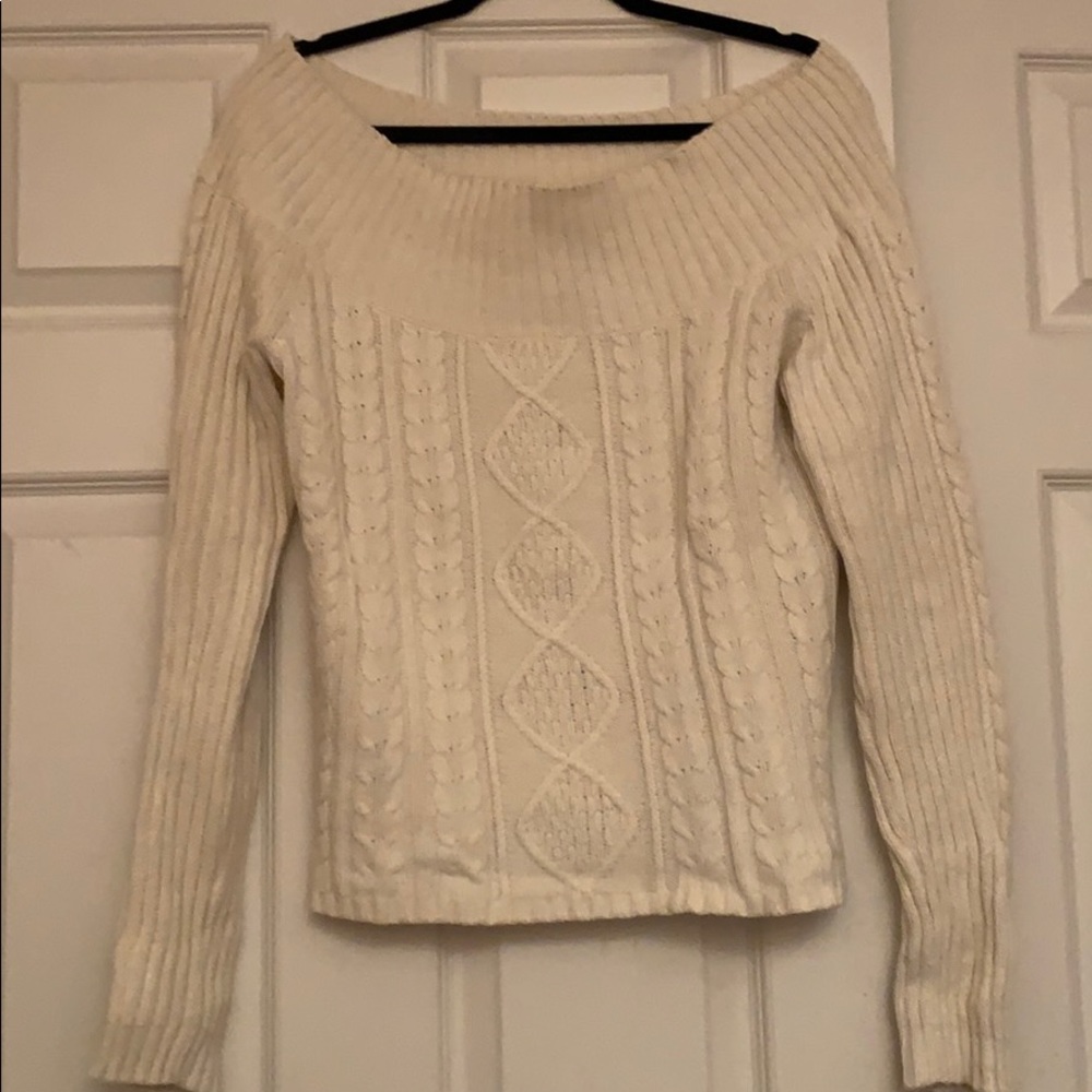 Cream-coloured Off the Shoulder AE Sweater